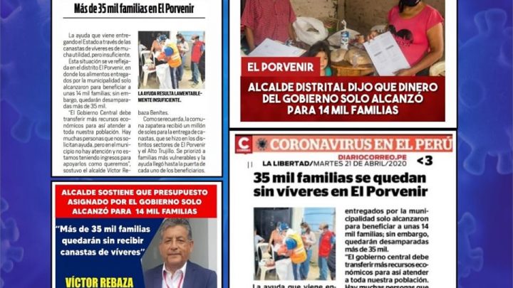 El Porvenir: Más de 35 mil familias quedarán sin recibir canastas de víveres.