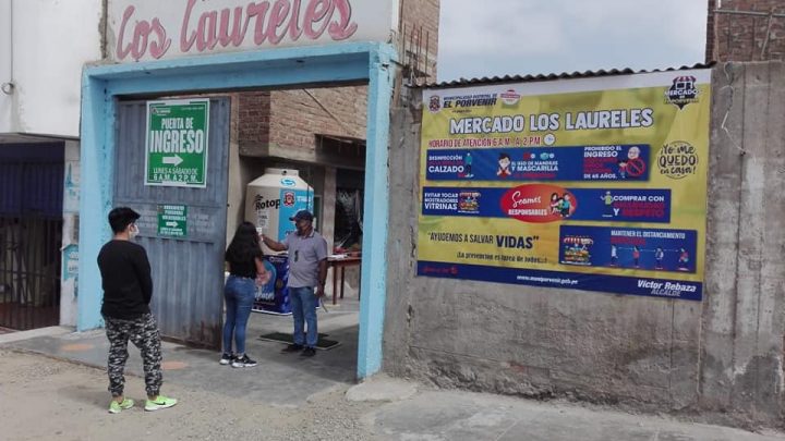 PREVENCIÓN, ORDEN Y LIMPIEZA EN MERCADO LOS LAURELES AHORA TE TOCA A TI, JUNTOS COMBATAMOS EL COVID 19.