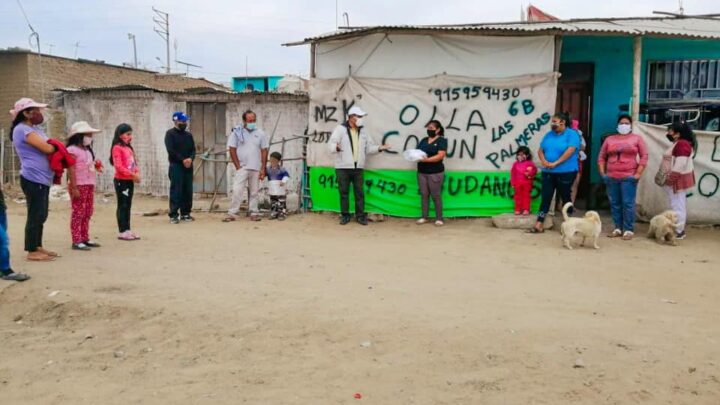 La MDEP hizo la entrega de mascarillas al personal de la Olla Común Las Palmeras del barrio 6 Alto Trujillo.