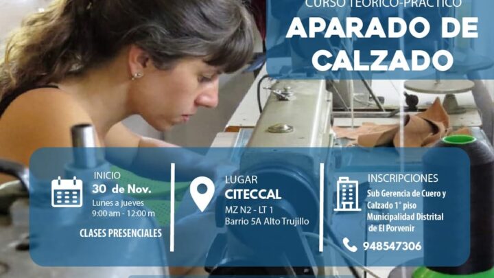 Inscríbete en el curso Teórico-Práctico | Aparado de Calzado