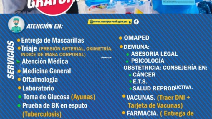 Campaña Médica Comunitaria Gratuito | Este sábado 16 de Enero 2021.