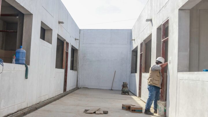 Obras | En un 85% se encuentra la obra de la moderna infraestructura de la I.E. 2196 del sector Rio Seco.