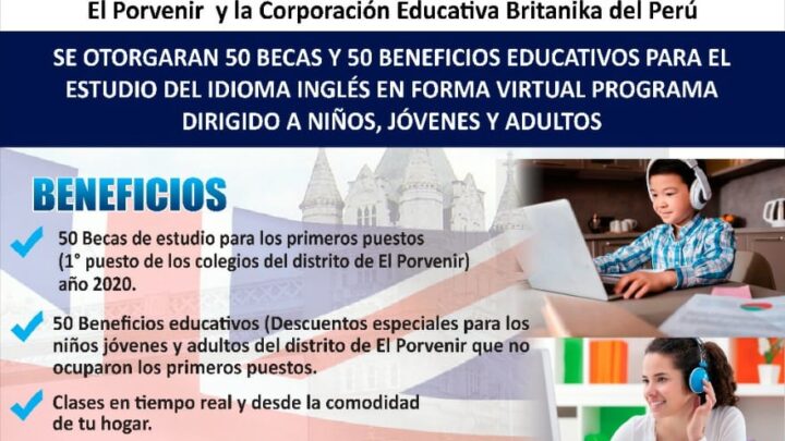 La MDEP te invita al programa virtual de Ingles, dirigido a niños, jóvenes y adultos en coordinación con la Corporación Educativa Británika del Perú.