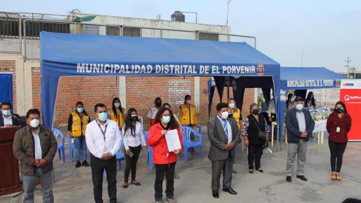 Ministra de Desarrollo e Inclusión Social hizo la entrega a La Municipalidad Distrital del Porvenir alimentos de Qali Warma.