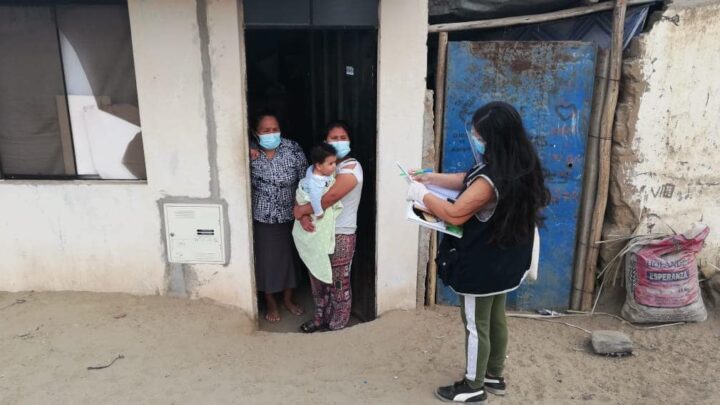 Meta 4 | Actores sociales continúan realizando visitas domiciliarias a los niños del distrito.