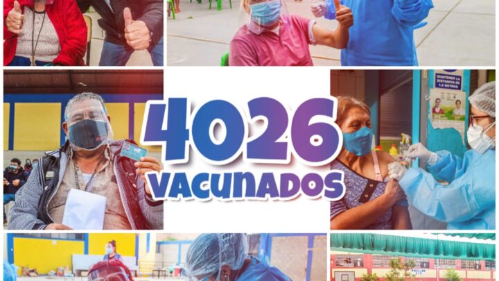 Se vacunaron exitosamente a 4026 adultos mayores mayores de 58 años en El Porvenir.