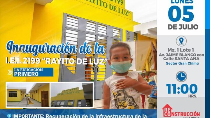 Obras | PROXÍMA INAUGURACIÓN DE LA I.E.I. 2199 «RAYITO DE LUZ»