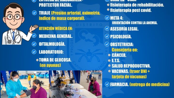 Campaña de Salud | Médico en tu barrio este 20 de Julio.