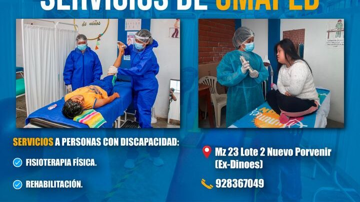OMAPED | Estamos brindando servicios de fisioterapia y rehabilitación para personas con discapacidad.