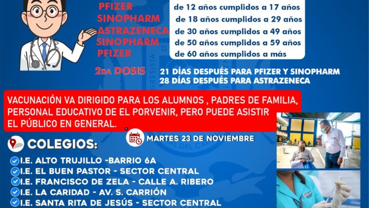 Vacunación contra el COVID-19 | Este 23 de noviembre.