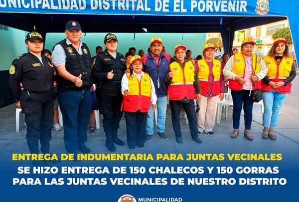 FRENTE A LA LUCHA CONTRA LA DELINCUENCIA LA MDEP ENTREGA CHALECOS Y GORRAS PARA JUNTAS VECINALES EN NUESTRO DISTRITO