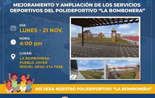 OBRAS | FIRMA DE CONVENIO PARA EL MEJORAMIENTO Y AMPLIACIÓN DE LOS SERVICIOS DEPORTIVOS DEL POLIDEPORTIVO LA BOMBONERA.