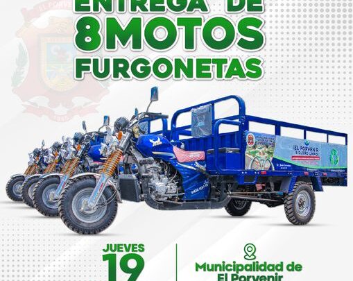La MDEP hará la entrega de 8 motos furgonetas.