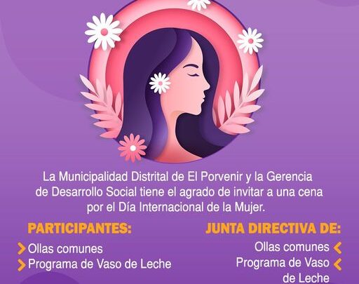 Reconocimiento a las mujeres de nuestro distrito por el dia Internacional de la Mujer.