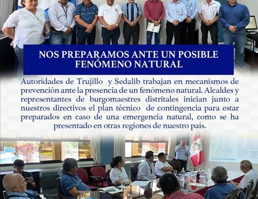 Gestión | Reunión con altos directivos de Sedalib a fin de trabajar en la prevención ante la presencia de un fenómeno natural.